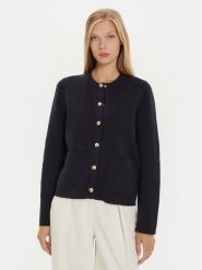 Tommy Hilfiger Kardigan WW0WW40846 Granatowy Regular Fit. Niebieskie swetry Tommy Hilfiger, m, bez wzorów, z bawełny, bez ramiączek. Za 599.99 zł.