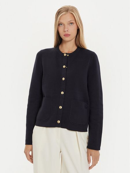 Tommy Hilfiger Kardigan WW0WW40846 Granatowy Regular Fit. Niebieskie swetry Tommy Hilfiger, xxs, bez wzorów, z bawełny, bez ramiączek. Za 539.99 zł.