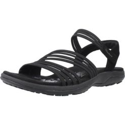 Sandały damskie Skechers Reggae Slim - Coffee. Czarne sandały Skechers, bez wzorów, z materiału, bez obcasa, bez zapięcia. Za 390.00 zł.