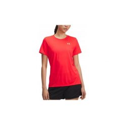 Koszulka T-Shirt Damski Under Armour Treningowy Szybkoschnący Lekki. Czerwone t-shirty Under Armour, bez wzorów, sportowe, bez kołnierzyka, bez ramiączek. W wyprzedaży za 81.75 zł.