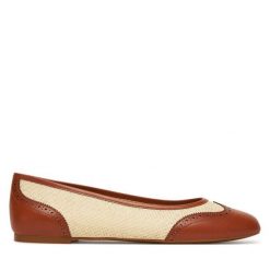 Baleriny LAUREN RALPH LAUREN. Brązowe baleriny Lauren Ralph Lauren, bez wzorów, bez obcasa, bez zapięcia. Za 329.99 zł.