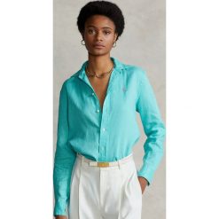 RALPH LAUREN - Turkusowa koszula Relaxed Fit. Niebieskie koszule Ralph Lauren, l, bez wzorów, bez kołnierzyka, bez ramiączek. Za 589.00 zł.