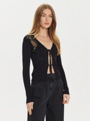 TWINSET Kardigan 242TP3193 Czarny Slim Fit. Czarne swetry Twinset, m, bez wzorów, z wiskozy, bez ramiączek. Za 539.99 zł.