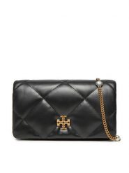 Tory Burch Torebka Kiara Charm Diamiond Quilt 162139 Czarny. Czarne kopertówki Tory Burch, bez wzorów, ze skóry, wizytowe, bez dodatków. Za 2,239.00 zł.