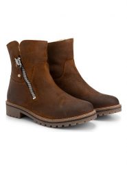 TRAVELIN' Skórzane botki "Vartae" w kolorze jasnobrązowym rozmiar: 37. Brązowe botki Travelin', bez wzorów, z wełny, bez obcasa, bez zapięcia. Za 520.90 zł.