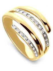 DIA DIAMONDS Pozłacany pierścionek z diamentami rozmiar: 58. Żółte pierścionki DIA DIAMONDS, z diamentem, pozłacane. Za 408.49 zł.