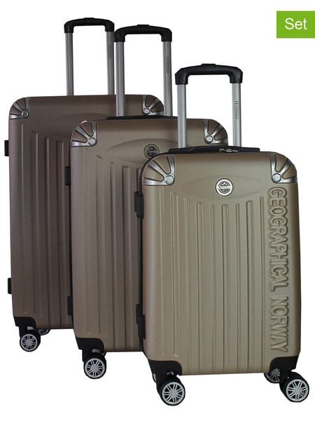 Geographical Norway 3-częściowy zestaw "Softless" w kolorze złotym rozmiar: onesize. Żółte walizki Geographical Norway. Za 460.12 zł.