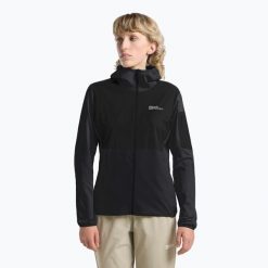 Bluza polarowa damska Jack Wolfskin Prelight Trail Hoody. Czarne bluzy bez kaptura Jack Wolfskin, bez wzorów, z polaru, bez kaptura, trekkingowe. Za 449.99 zł.