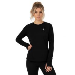 Koszulka treningowa damska Morotai Basic Logo Londgsleeve. Czarne t-shirty sportowe MOROTAI, xs, bez wzorów, z bawełny, bez ramiączek, na fitness i siłownię. W wyprzedaży za 91.00 zł.