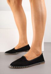 Czarne Espadryle Balerinki z Ozdobnymi Przeszyciami Firavione. Czarne espadryle Born2be, bez wzorów, klasyczne, bez obcasa. W wyprzedaży za 42.49 zł.