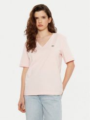 Lacoste T-Shirt TF7300 Różowy Regular Fit. Czerwone t-shirty Lacoste, bez wzorów, z bawełny, bez kołnierzyka, bez ramiączek. Za 159.99 zł.