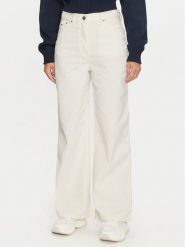 Tommy Jeans Spodnie materiałowe Claire DW0DW19917 Écru Loose Fit. Spodnie materiałowe Tommy Jeans, bez wzorów, z bawełny. Za 269.99 zł.