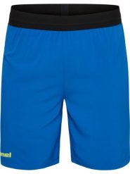 Spodenki treningowe Hummel Blaze Pro. Niebieskie szorty sportowe Hummel, bez wzorów, z materiału, na fitness i siłownię. Za 117.00 zł.