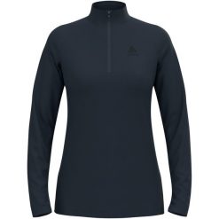 Bluza techniczna damska ODLO Essential Light Mid Layer 1/2 zip. Niebieskie bluzy ODLO, bez wzorów, bez ramiączek, bez kaptura. W wyprzedaży za 209.99 zł.