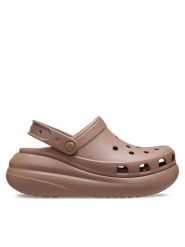 Crocs Klapki Classic Crush Clog 207521 Beżowy. Brązowe klapki Crocs, bez wzorów, z tworzywa sztucznego, bez obcasa, bez zapięcia. Za 339.99 zł.