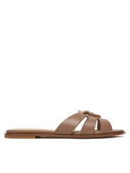 PINKO Klapki Milly 04 SD0463P001 Beżowy. Brązowe klapki Pinko, bez wzorów, ze skóry, bez obcasa, bez zapięcia. Za 919.99 zł.