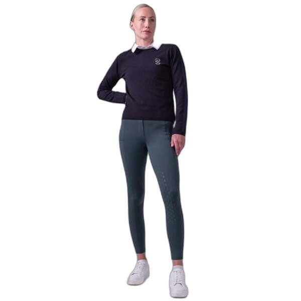 Sweter z dzianiny z logo dla kobiet PS of Sweden. Niebieskie swetry PS OF SWEDEN, na zimę, bez wzorów, z dzianiny, bez ramiączek. Za 570.50 zł.