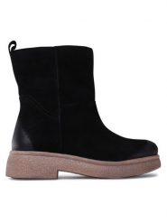 Lasocki Botki WI23-BULGY-04 Czarny. Czarne botki Lasocki, bez wzorów, ze skóry, bez obcasa, na płaskiej podeszwie, bez zapięcia. Za 189.99 zł.