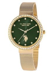 U.S. Polo Assn. Zegarek kwarcowy w kolorze złoto-ciemnozielonym rozmiar: onesize. Zielone, analogowe zegarki U.S. Polo Assn., metalowe. Za 246.45 zł.