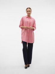 Vero Moda Koszula "Ilisa" w kolorze różowo-białym rozmiar: S. Białe koszule Vero Moda, s, bez wzorów, bez kołnierzyka, bez ramiączek. Za 66.16 zł.
