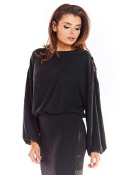 Awama Sweter w kolorze czarnym rozmiar: L/XL. Czarne swetry Awama, l, bez wzorów, bez ramiączek. Za 52.92 zł.
