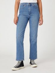 Wrangler Dżinsy - Regular fit - w kolorze niebieskim rozmiar: W27/L32. Niebieskie jeansy Wrangler, l, z aplikacjami, klasyczne, z podwyższonym stanem. Za 132.36 zł.