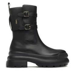 Botki Liu Jo. Czarne botki Liu Jo, bez wzorów, bez obcasa, na płaskiej podeszwie, bez zapięcia. Za 679.99 zł.