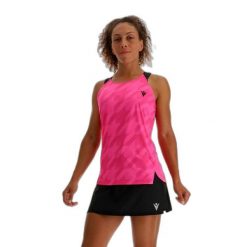 Damski tank top Macron padel printed. Brązowe topy Macron, bez wzorów, sportowe, bez kołnierzyka, bez ramiączek. Za 241.00 zł.