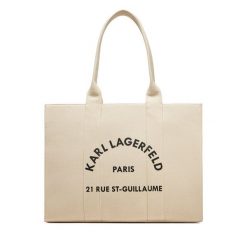 Torebka KARL LAGERFELD. Brązowe shopper bag KARL LAGERFELD, bez wzorów, bez dodatków. Za 429.99 zł.