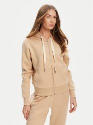 Guess Bluza W5YQ05 KBYE2 Beżowy Regular Fit. Brązowe bluzy Guess, xxl, z aplikacjami, z syntetyku, bez ramiączek, bez kaptura. Za 299.99 zł.