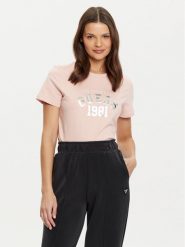Guess T-Shirt V5RI06 I3Z14 Różowy Regular Fit. Czerwone t-shirty Guess, m, z aplikacjami, z bawełny, bez kołnierzyka, bez ramiączek. Za 89.99 zł.