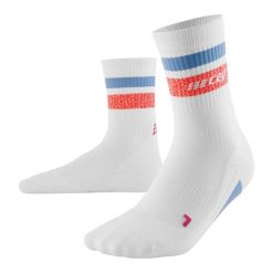 Skarpety kompresyjne damskie sportowe CEP Miami Vibes 80's krótkie. Białe skarpetki CEP, bez wzorów. Za 74.00 zł.