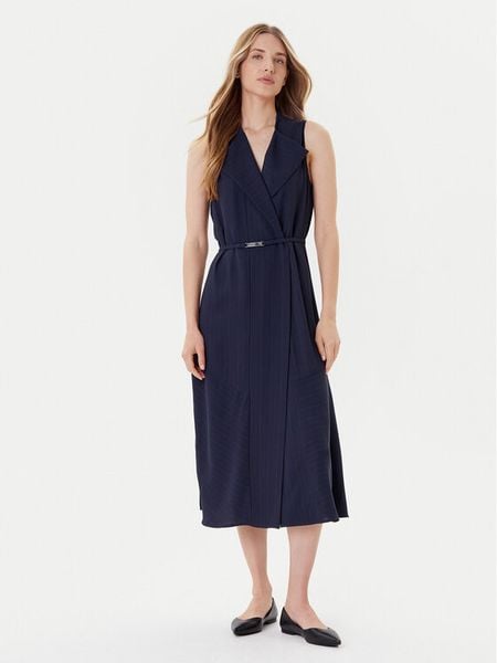 BOSS Sukienka koktajlowa Dimosa 50548494 Granatowy Regular Fit. Niebieskie sukienki Boss, bez wzorów, z wiskozy, wizytowe, bez kołnierzyka, bez ramiączek. Za 1,289.00 zł.