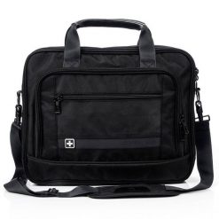 Torba na laptopa SwissBags Lusanne SB114 11,8 l - czarna. Czarne torby na laptopa bez wzorów, ze skóry, na ramię. Za 299.00 zł.
