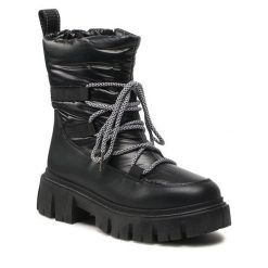 Trzewiki Jenny Fairy. Czarne botki Jenny Fairy, bez wzorów, bez obcasa, na płaskiej podeszwie, bez zapięcia. Za 129.99 zł.