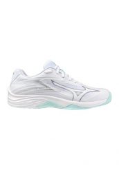 Damskie buty halowe Mizuno Thunder Blade Z Wos. Białe buty do biegania Mizuno, bez wzorów, z materiału, bez zapięcia, do biegania. Za 349.99 zł.