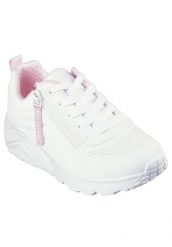 Buty SKECHERS UNO LITE - EASY ZIP Biały. Białe buty trekkingowe Skechers, bez wzorów, z materiału, bez zapięcia, trekkingowe. Za 259.99 zł.