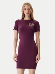 Versace Jeans Couture Sukienka codzienna 79HAOT00 CJ03T Bordowy Slim Fit. Czerwone sukienki Versace Jeans Couture, na co dzień, xl, bez wzorów, z bawełny, bez kołnierzyka, bez ramiączek, proste. Za 399.99 zł.