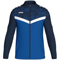 Poliestrowa bluza dresowa Jako Iconic. Niebieskie bluzy JAKO, s, bez wzorów, z dresówki, bez ramiączek, z kapturem. Za 177.70 zł.