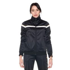 Bluza z zamek błyskawiczny na trening na co dzień. Czarne bluzy LEONE 1947 APPAREL, bez wzorów, z poliesteru, bez kaptura, na fitness i siłownię. W wyprzedaży za 134.57 zł.