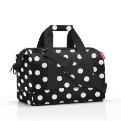 Torba allrounder m, dots white. Białe torby podróżne Reisenthel, bez wzorów, na ramię, pikowane. W wyprzedaży za 181.90 zł.