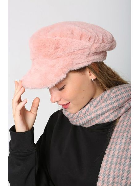 Lucky Bees Czapka w kolorze jasnoróżowym rozmiar: onesize. Różowe czapki z daszkiem Lucky Bees, bez wzorów, z futra. Za 83.03 zł.