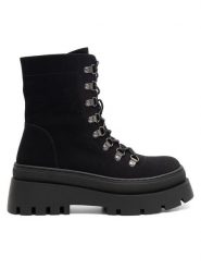 DeeZee Botki ERNA WS6151-05 Czarny. Czarne botki DeeZee, bez wzorów, z tworzywa sztucznego, bez obcasa, na płaskiej podeszwie, bez zapięcia. Za 119.99 zł.