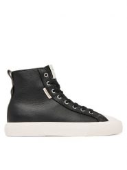 Calvin Klein Trampki Vulc Lace Up Hightop Lth HW0HW03076 Czarny. Czarne trampki Calvin Klein, bez wzorów, ze skóry, bez zapięcia. Za 409.99 zł.