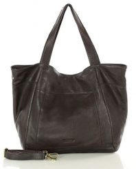 Shopperka MARCO MAZZINI czekoladowa vs119c. Brązowe shopper bag bez wzorów, ze skóry, na ramię, duże, bez dodatków. Za 549.00 zł.