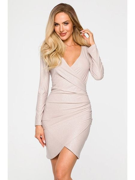 Made of emotion Sukienka w kolorze beżowym rozmiar: XL. Szare sukienki Made Of Emotion, xl, bez wzorów, bez kołnierzyka, bez ramiączek, mini. Za 97.99 zł.