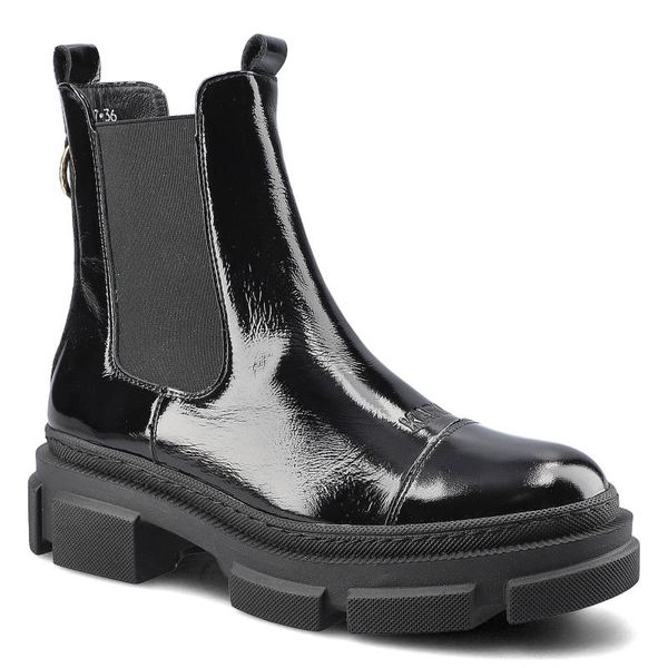 Czarne Botki Karino Damskie Stylowe Obuwie. Czarne botki Karino, bez wzorów, z jeansu, eleganckie, bez obcasa, bez zapięcia. Za 379.00 zł.