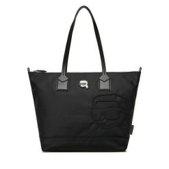 Torebka KARL LAGERFELD. Czarne shopper bag KARL LAGERFELD, bez wzorów, bez dodatków. Za 619.99 zł.