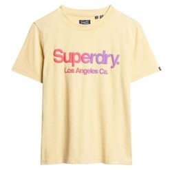 Koszulka turystyczna damska Superdry Tona Rainbow. Żółte t-shirty sportowe Superdry, bez wzorów, z bawełny, bez ramiączek. W wyprzedaży za 101.00 zł.