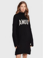 Zadig&Voltaire Sukienka dzianinowa Almira We Amour KWDR00161 Czarny Relaxed Fit. Czarne sukienki Zadig&Voltaire, s, bez wzorów, z dzianiny, bez kołnierzyka, bez ramiączek. Za 1,459.00 zł.